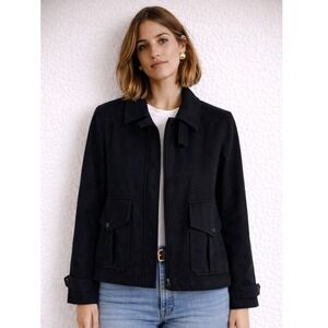 J.Crew Wool Utility Jacket Women's M Casual Chic Field Jacket Classic Timeless